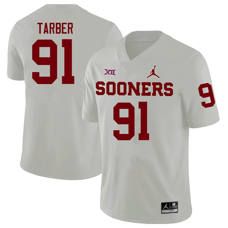 Men #91 Alton Tarber Oklahoma Sooners College Football Jerseys Sale-White